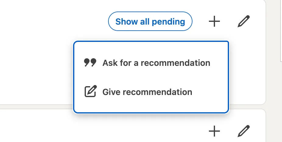 Asking for a recommendation on LinkedIn
